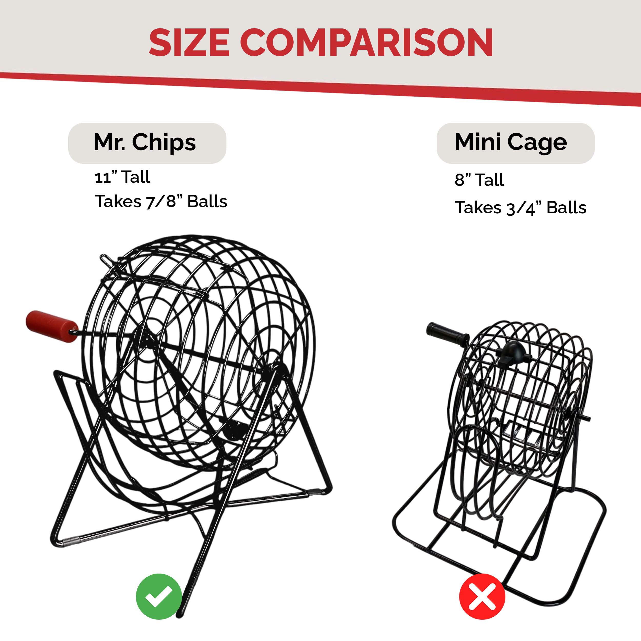 MR CHIPS 11 Inch Tall Professional Bingo Set with Steel Cage, Everlasting 7/8” Balls, Master Board for Balls - Image 4