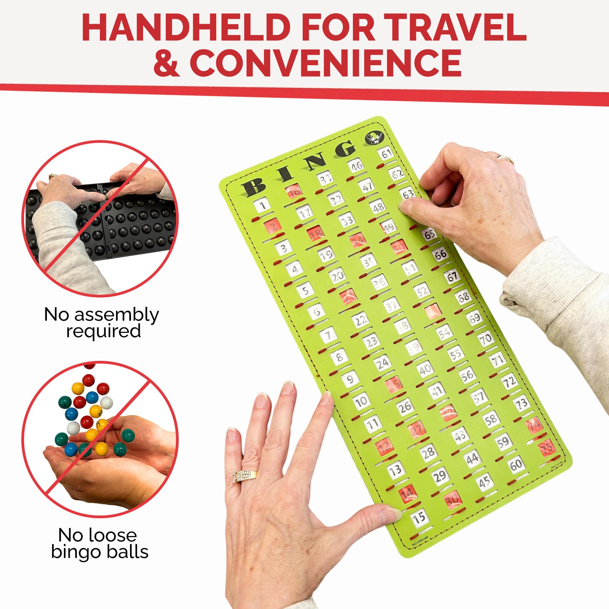 MR CHIPS 25 Jam Proof Bingo Cards with Sliding Windows and Master Board - Image 5