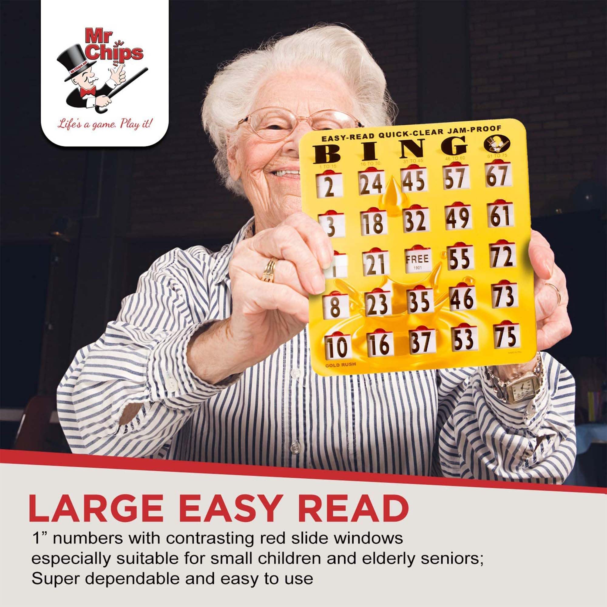 MR CHIPS Bingo Cage and Balls Set with 25 Shutter Slide Cards - Image 9