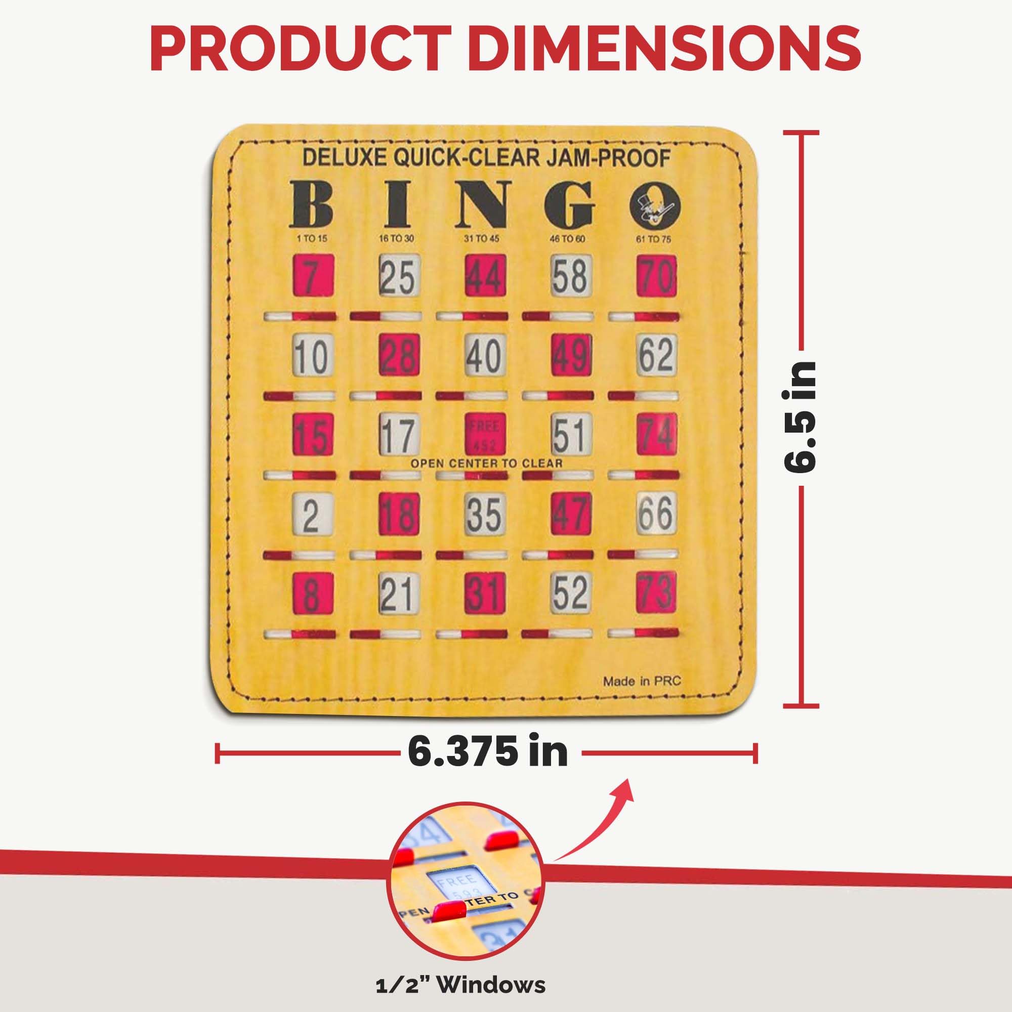MR CHIPS Jam-Proof Stitched Quick-Clear Bingo Cards with Sliding Windows, 10 Cards, 75 Calling Cards 1 Master Board - Image 4