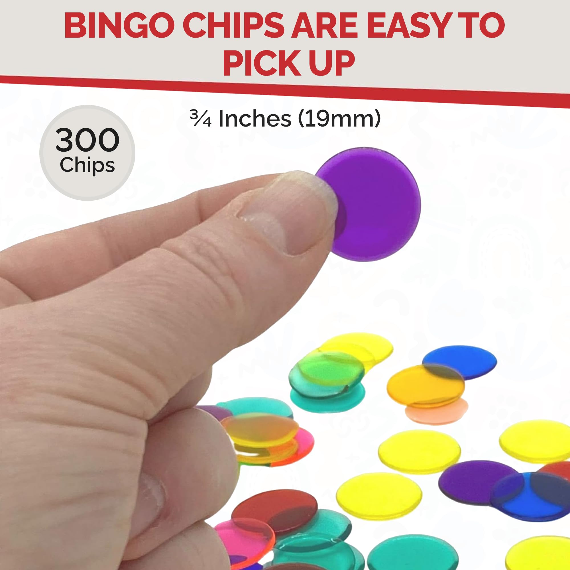 MR CHIPS Bingo Game 18 Cards and 300 Chips & Calling Cards Fun Games for Family, Reusable Kids - Image 6