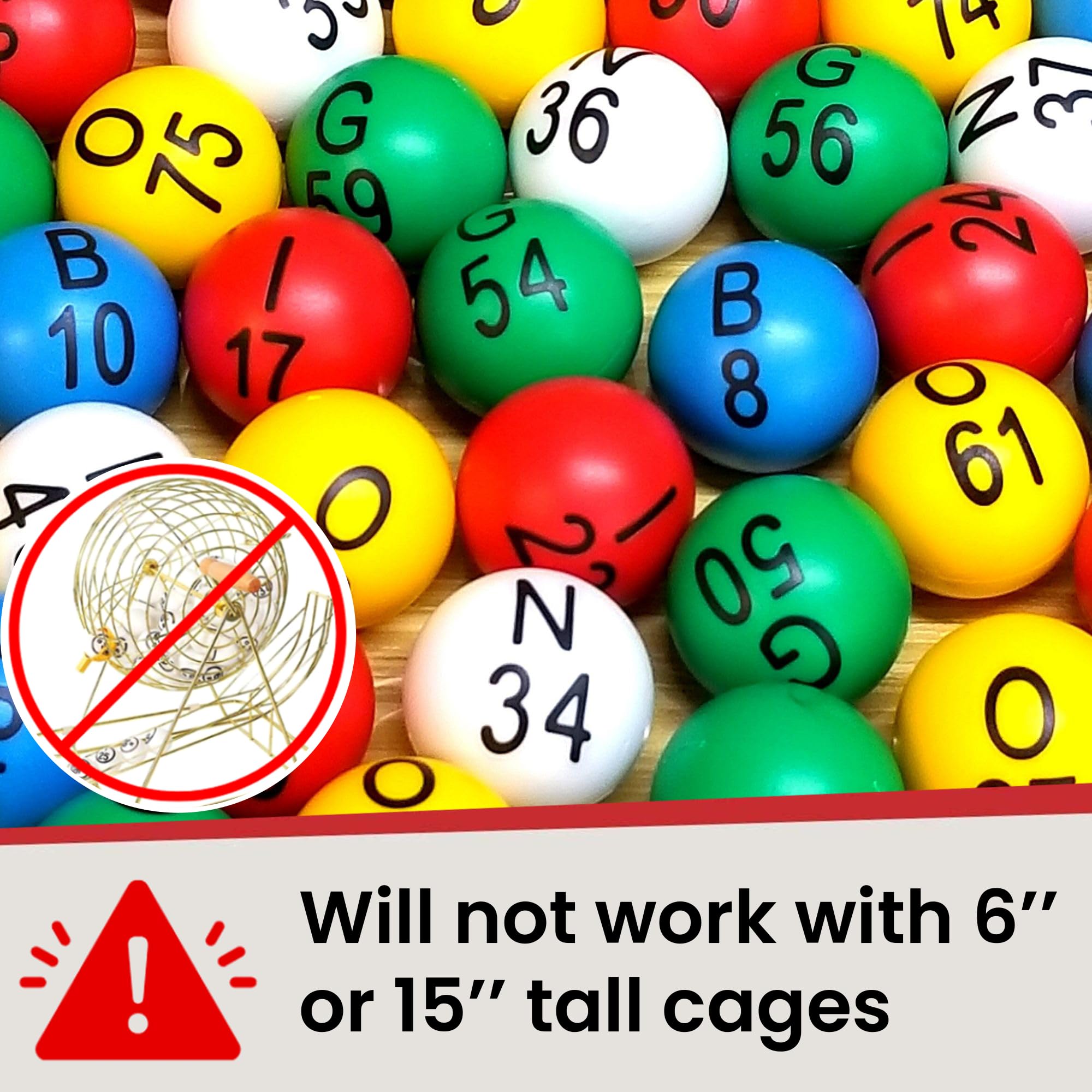 MR CHIPS Easy Read Bingo Balls 7/8 Inch Diameter (22 mm) with Fade and Scratch Resistant Large Numbers Letters That Will Never Rub Off - Compatible with 11 Inch Tall Bingo Cage - Image 7