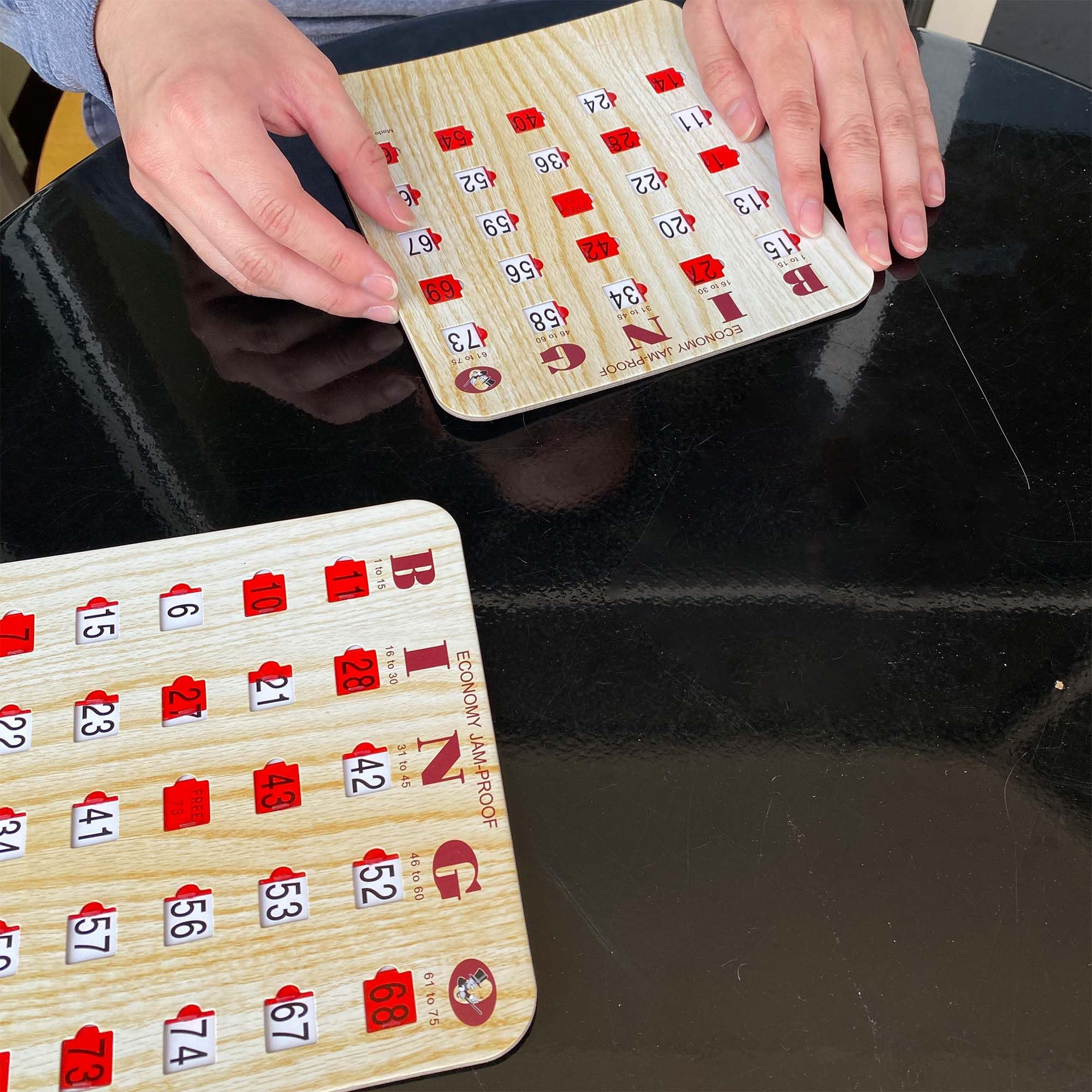 MR CHIPS Jam-Proof Bingo Cards with Sliding Windows 100 Pack Plus Deck of Calling Cards - Image 9