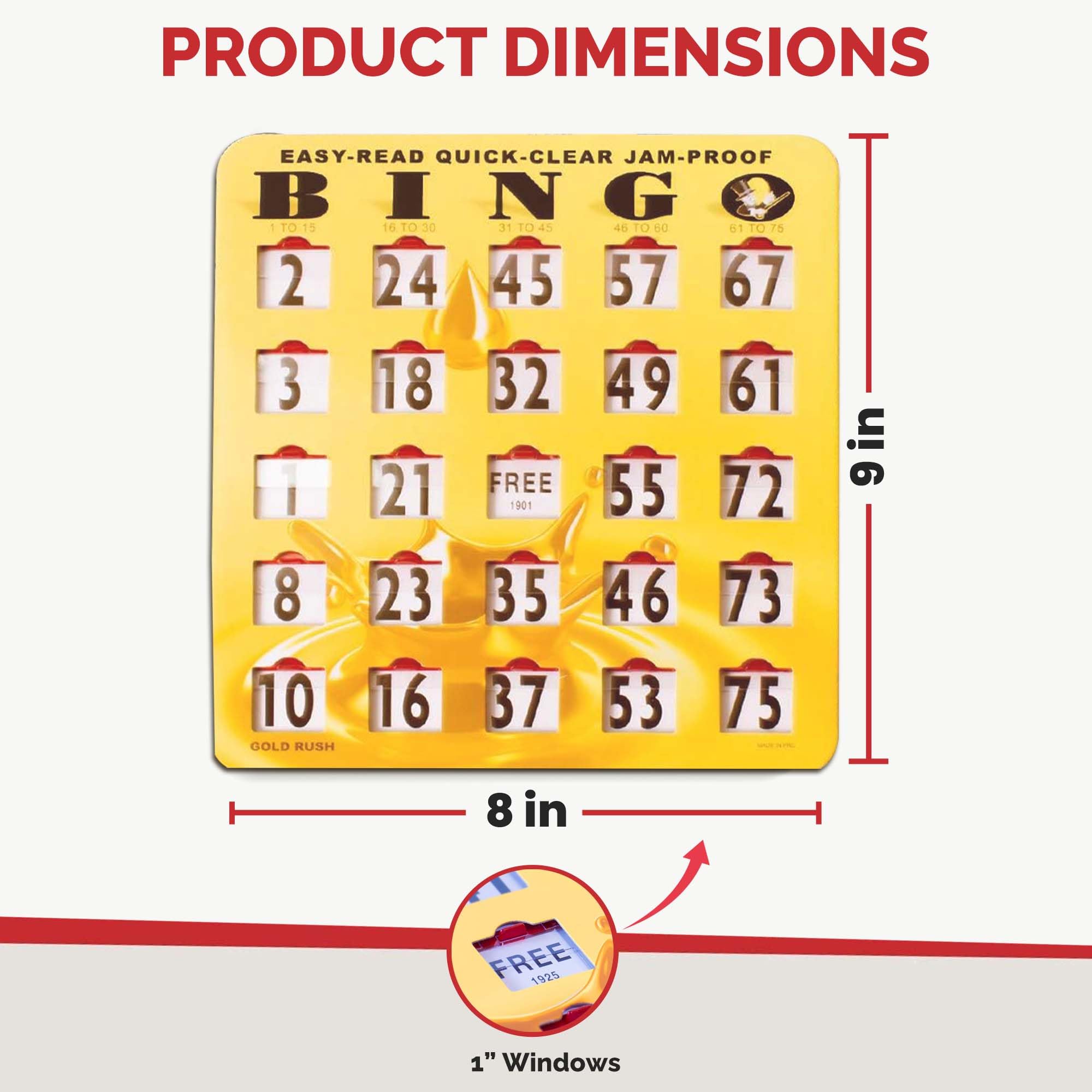 MR CHIPS Jam-Proof Bingo Cards with Sliding Windows 25 Reusable, 75 Calling Cards 1 Master Board Plus 10 Extra Cards - Image 8