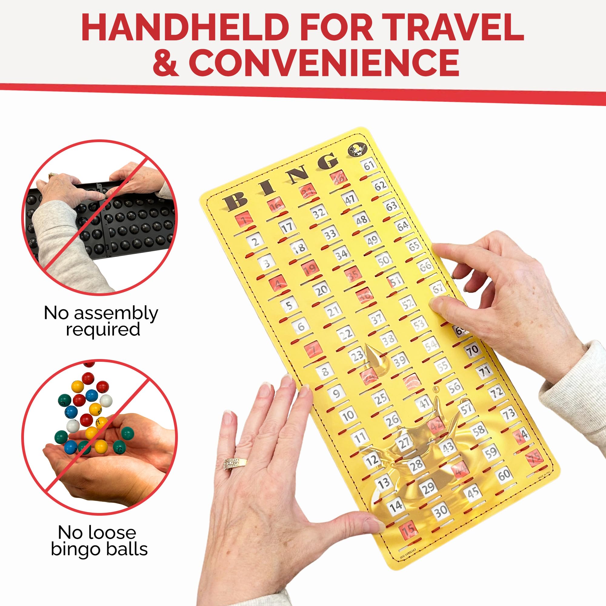 MR CHIPS Jam-Proof Gold Rush Master Board Bingo Card Slide with Shutters Plus Deck of Calling Cards - Image 5