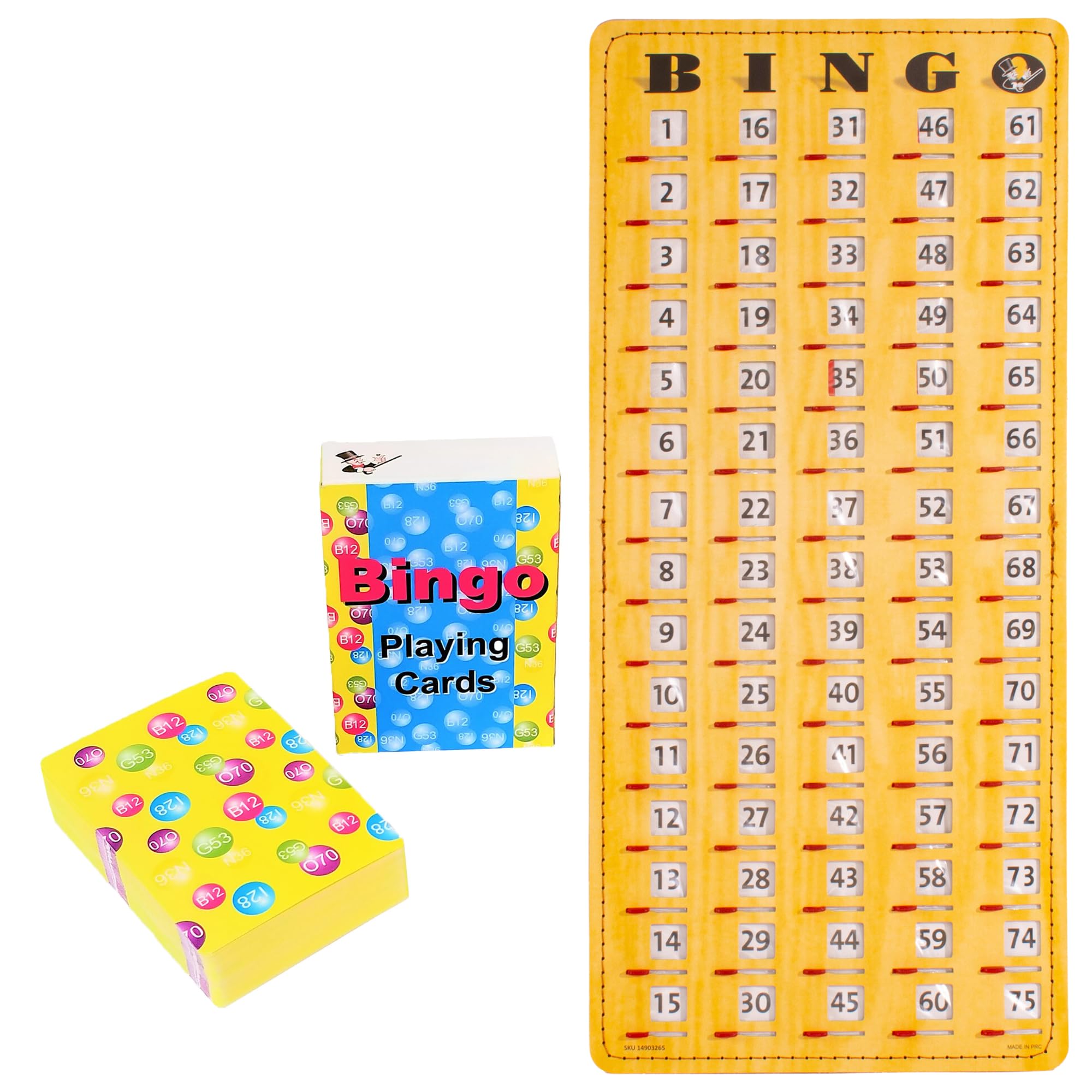 MR CHIPS Jam-Proof Master Board Bingo Card Slide with Shutters Plus Deck of Calling Cards