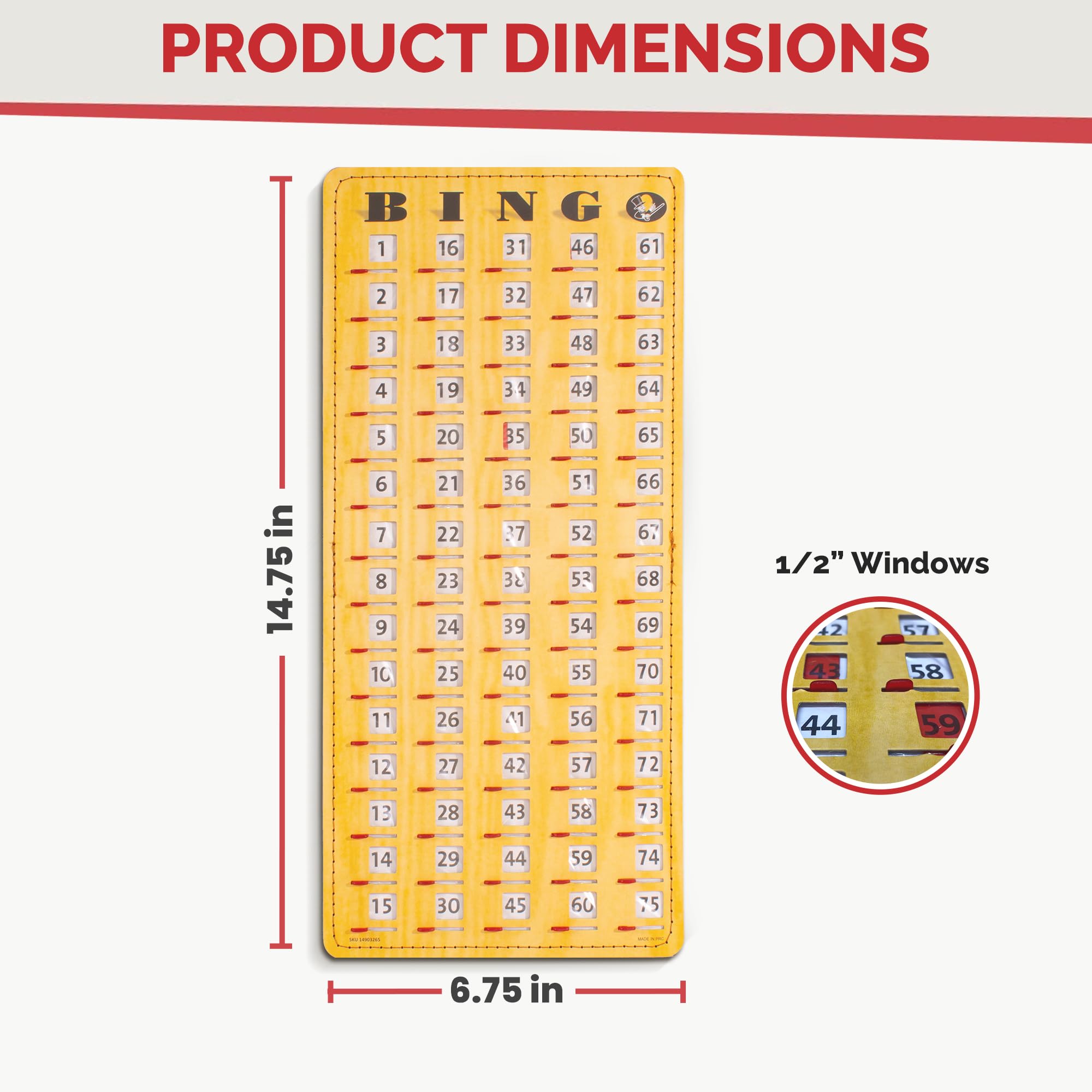 MR CHIPS Jam-Proof Master Board Bingo Card Slide with Shutters Plus Deck of Calling Cards - Image 2