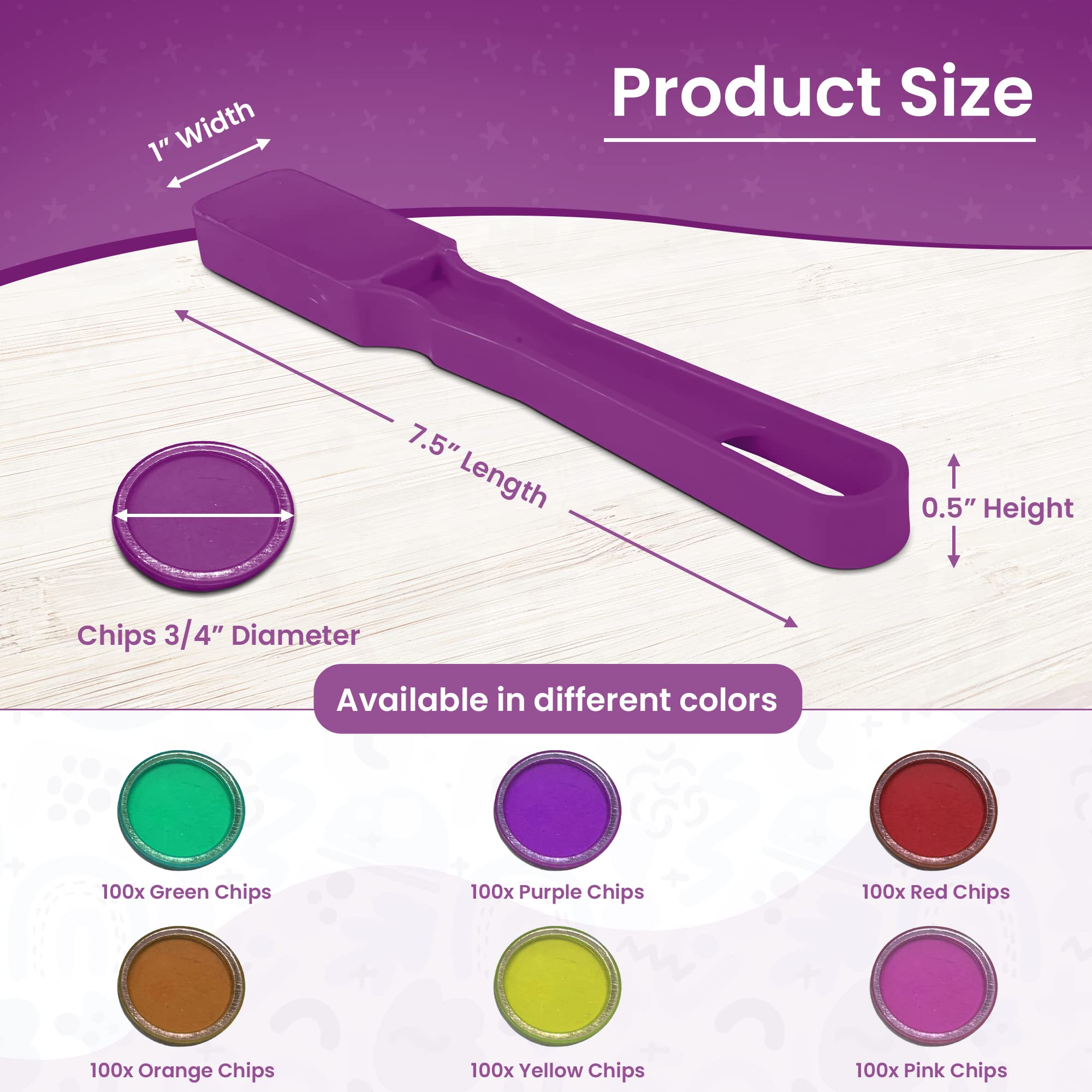 MR CHIPS Made in USA Magnetic Wands and 3/4 Inch Plastic with Metal Rings - 100 pcs Reusable Storage Bag 7 Color Choices - Image 5