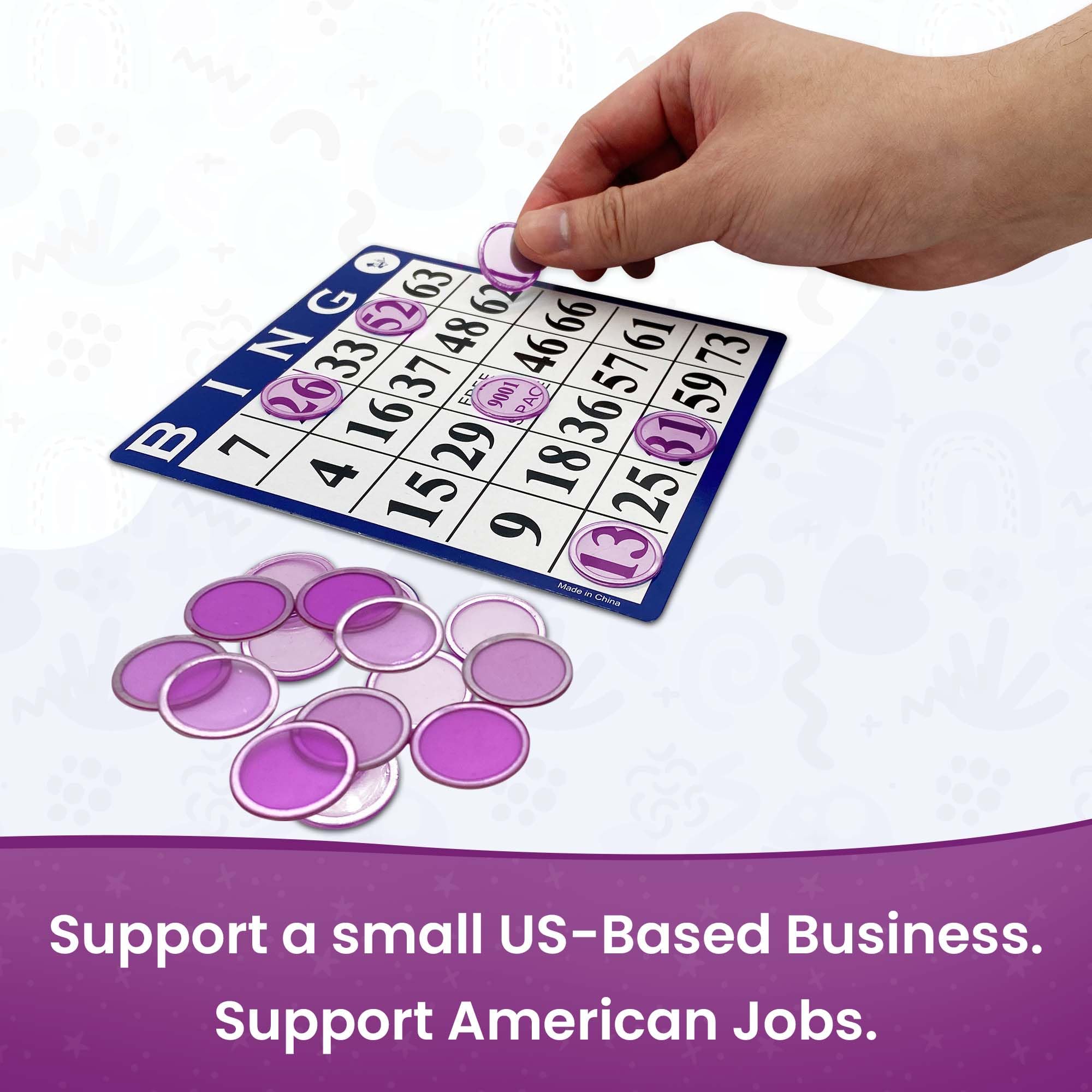 MR CHIPS Magnetic Bingo Chips with Metal Ring 3/4 Inch 200 Upgraded Pieces Violet Transparent - Available in 7 Colors A Reusable Storage Bag - Image 3