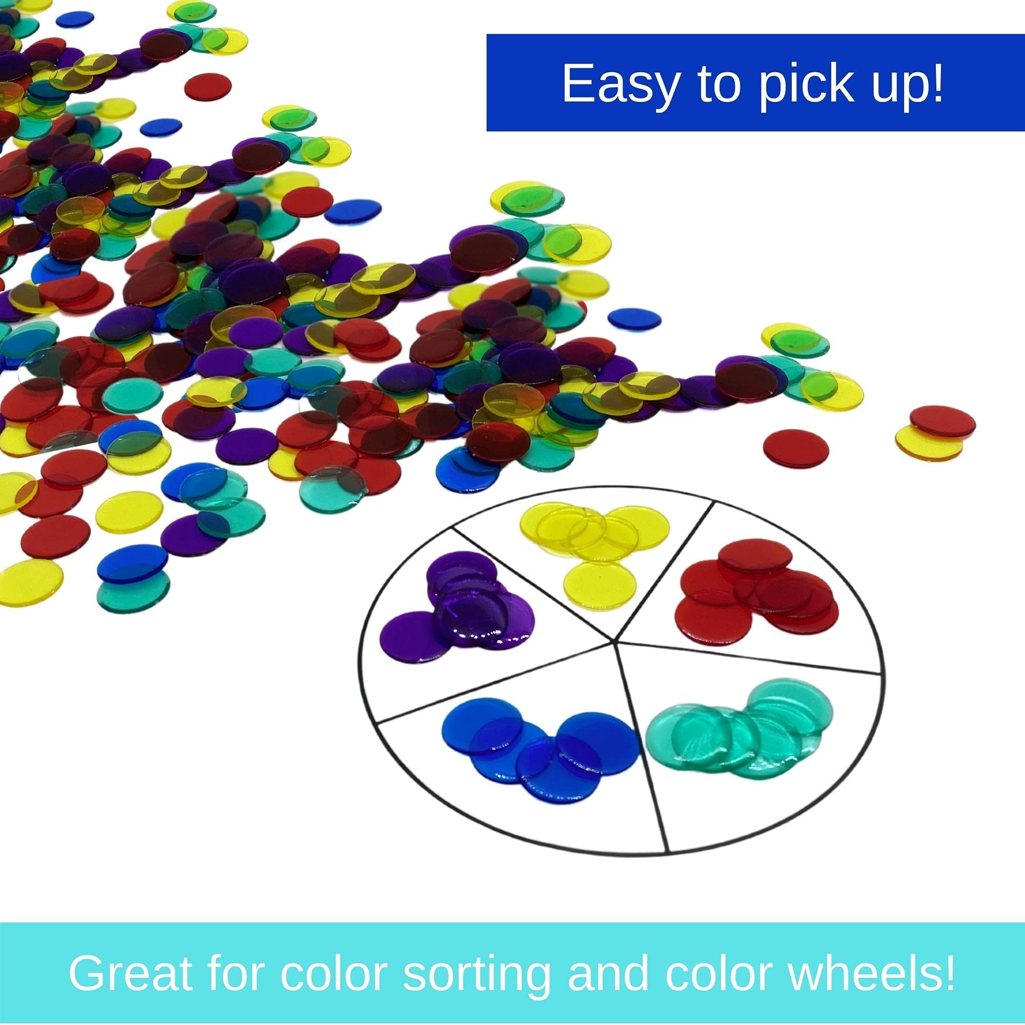 MR CHIPS Plastic Bingo for Games 50,000 Count & 33,000 Box Solid and Transparent Colors Counting 19 Color Choices 3/4 and 7/8 Inch - Image 3