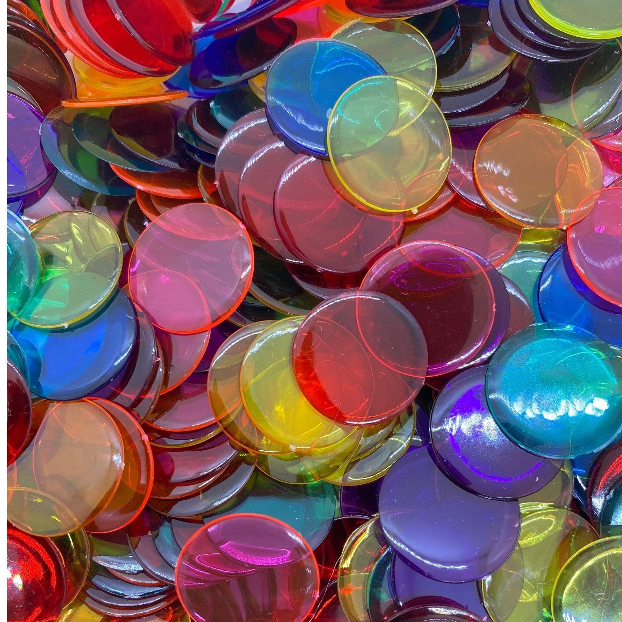 MR CHIPS Plastic Bingo for Games 50,000 Count & 33,000 Box Solid and Transparent Colors Counting 19 Color Choices 3/4 and 7/8 Inch - Image 6