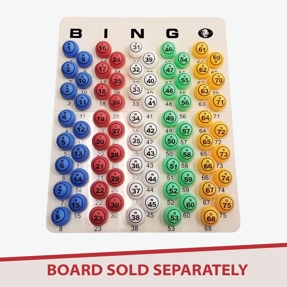 MR CHIPS Professional Bingo Balls 1.5" (38mm), Multi-Color Single Number, Ping Pong Style Replacement Balls for Manual Bingo Cages & Blower Machines - Image 7