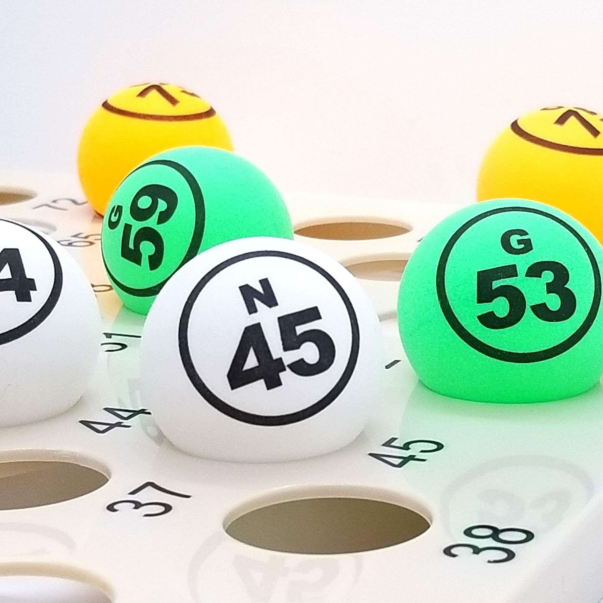 MR CHIPS Professional Bingo Balls 1.5" (38mm), Multi-Color Single Number, Ping Pong Style Replacement Balls for Manual Bingo Cages & Blower Machines - Image 8